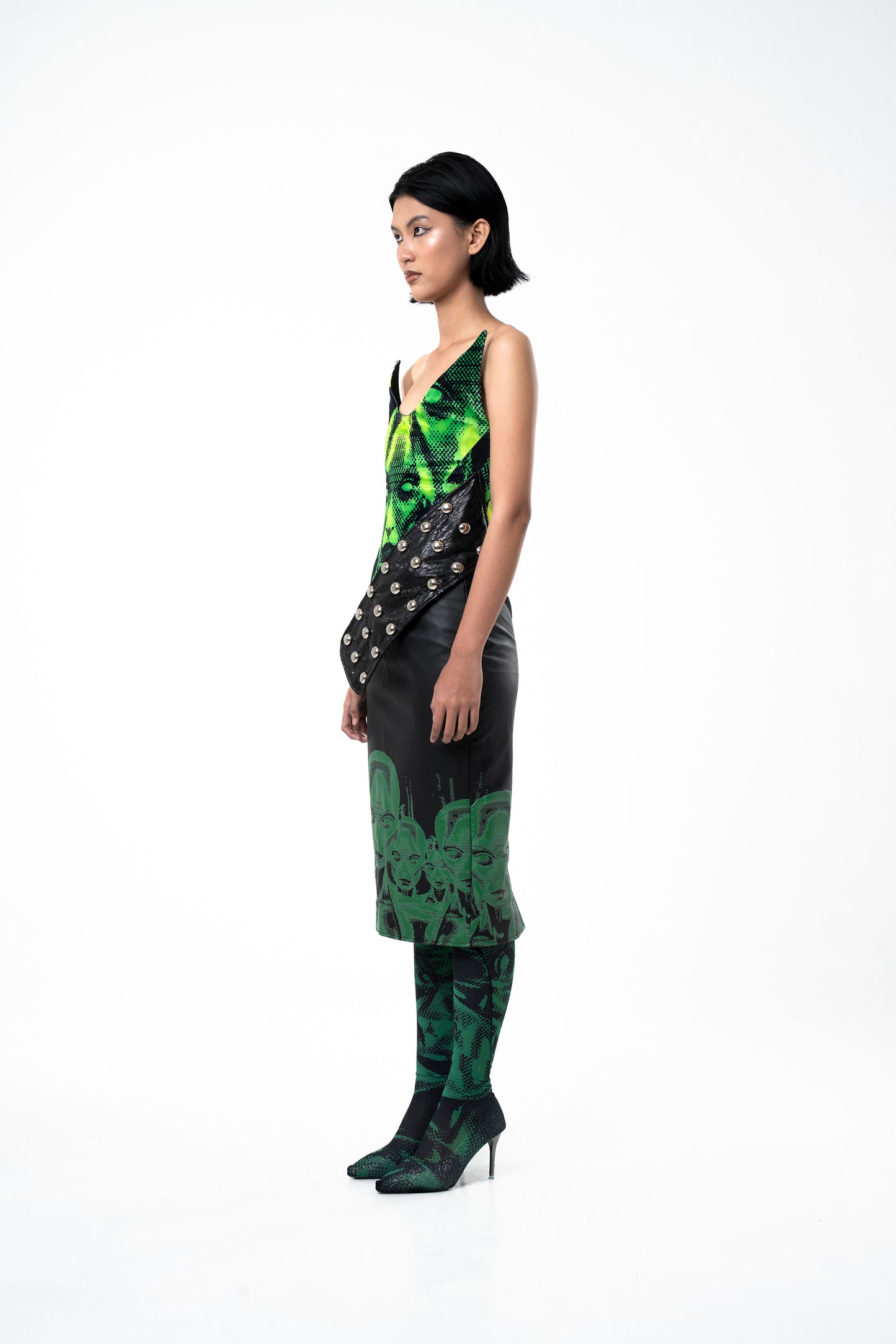 'Matrix' Leather Skirt