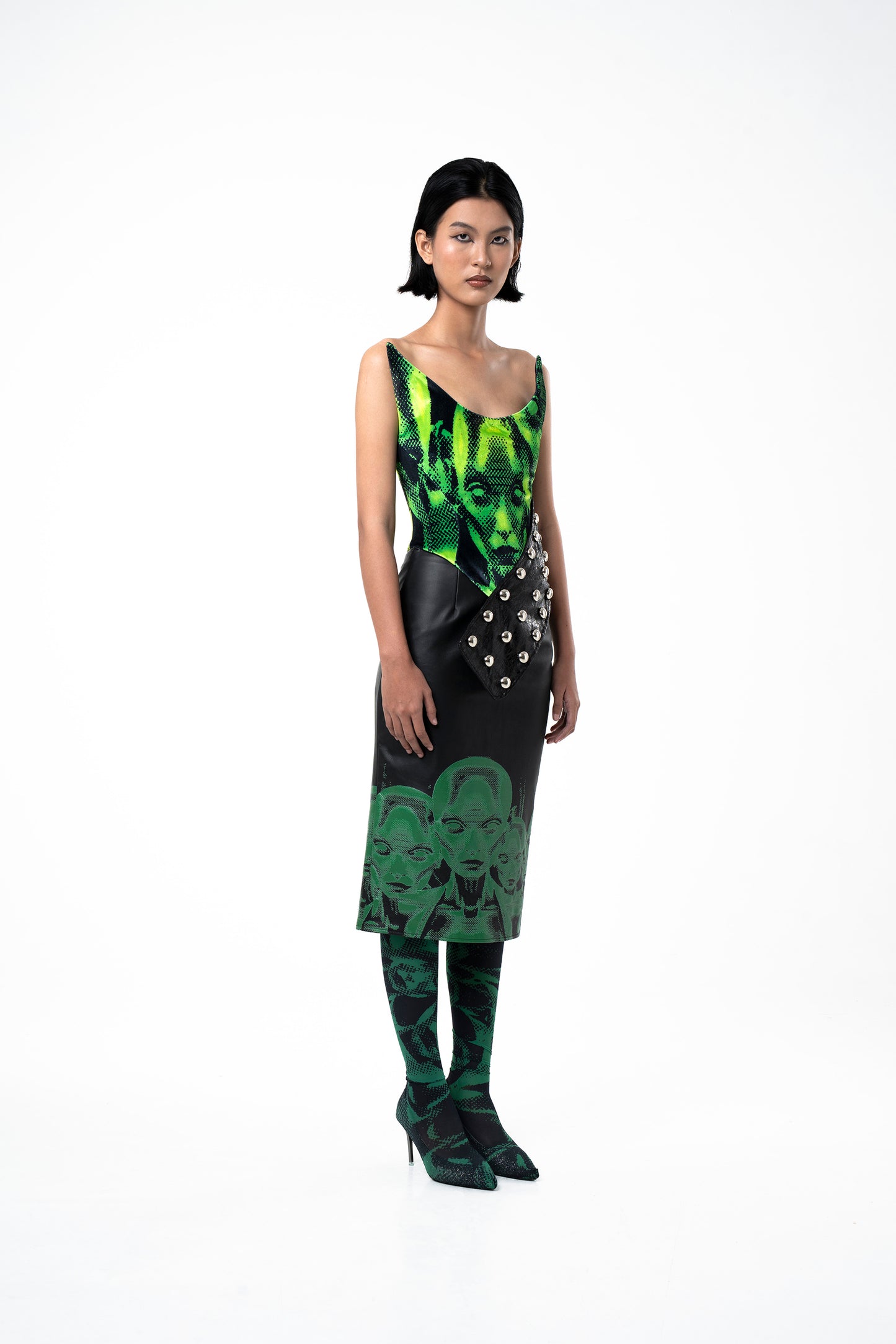'Matrix' Leather Skirt
